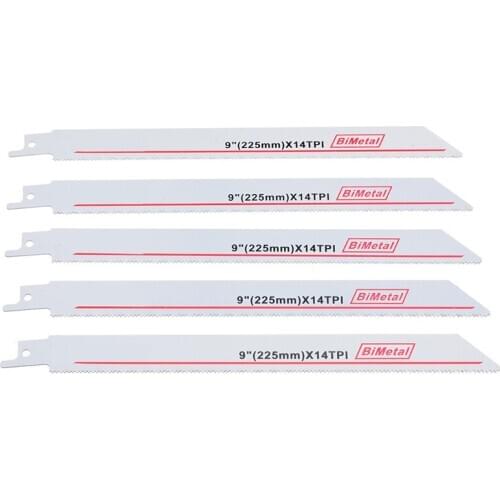 5pcs S1122HF 9 inch 225mm Saw Blades Wood Metal Reciprocating Sabre Saw Blades Fine Cut Power Cutting Tool Parts