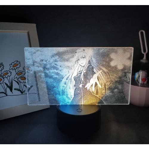 Manga Darling In The Franxx Anime Figure Zero Two 02 3D LED Two Tone Lamp RGB Neon USB Battery Night Light Table Desk Decoration