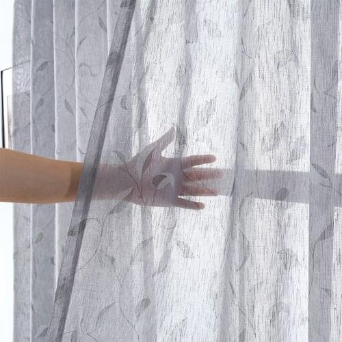 CDIY Leaves Sheer Curtains For Living Room Bedroom Voile Curtains Luxury European Tulle Curtains Window Screening Drapes Blinds