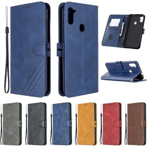 For Samsung Galaxy A11 Case Leather Flip Case on sFor Coque Samsung A11 A 11 A115F Cover Luxury Magnetic Wallet Phone Case Etui