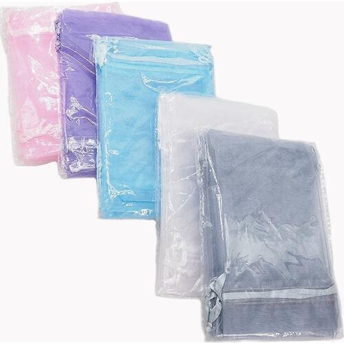 Chenkai 50PCS 10x15CM 4 Colors Organza Bags Jewelry Packaging Bags Drawable Bags Candy jewellery Pouches Party Decoration Gift