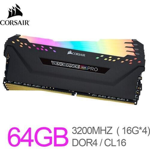 Corsair Vengeance RAM RGB Pro 64GB (4x16GB) DDR4 3200 MHz(PC4-25600) C16 Desktop Memory-Black