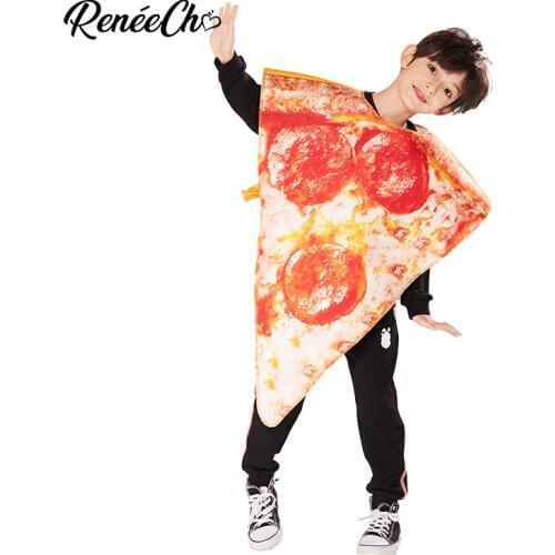 Reneecho Halloween Costume For Kids Pizza Slice Costume For 7-10 Years Old Boys Pizza Cosplay Role Play For Carnival Party