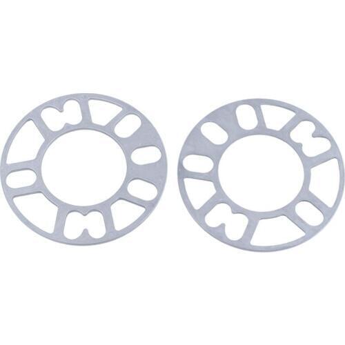 For Car Vehicle 4 hole and 5 hole Wheels 3mm Thickness Wheel Rims Spacers Silver Tone 2pcs