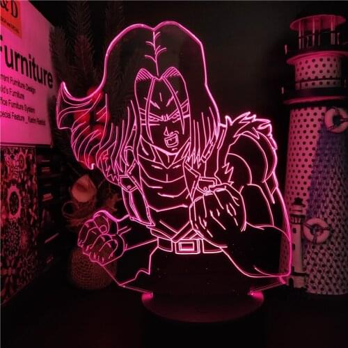 Dragon Ball Z Android 17 3D Night Light Anime Figure LED Lamp Home Decoration Lighting Lampara Manga Lights Lampe Son Goku Lamps