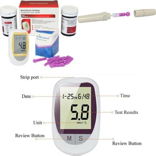 CONTEC KH-100 Blood Glucose Monitor Health Aid Glucometer Lancets Kit Blood Sugar Meter Diabetes Tester With 50PCS Test Strips
