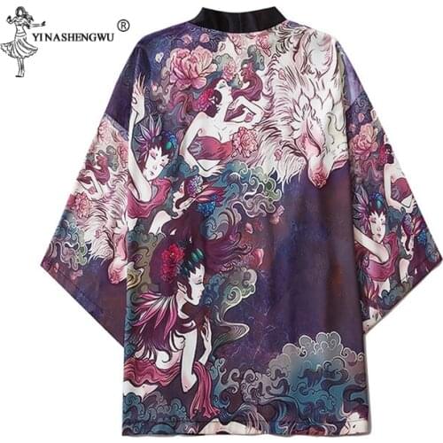 Kimono Cardigan Women Men Japanese Obi Male Yukata Mens Haori Japanese Samurai Clothing Traditional Japanese Clothing Polyester