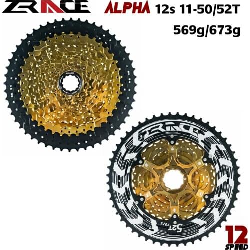 ZRACE Alpha 12s Lightweight Cassette 12 Speed MTB bike freewheel 11-50T / 11-52T - Gold,compatible M9100 / XX1 X01 GX NX Eagle