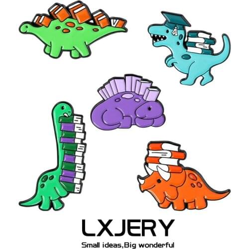 LXJERY Dinosaur Pin Badge On Backpack Funny Brooch Pins For Clothes Broche For Women Girls Gift