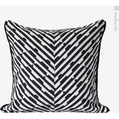 Model room living room pillow black and white striped pillow hotel sofa square pillow bedroom pillow original design