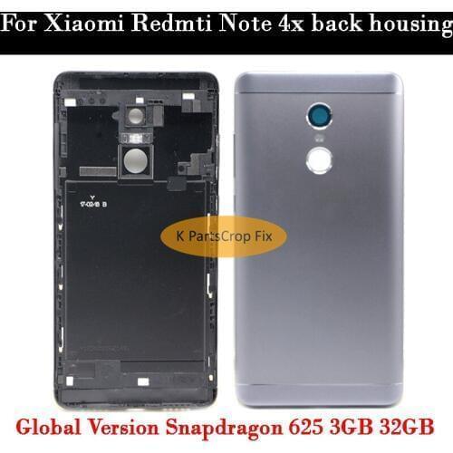New Spare Parts For Xiaomi Redmi Note 4X 32GB Back Battery Cover Door Housing + Side Buttons Volume Power Key Replacement