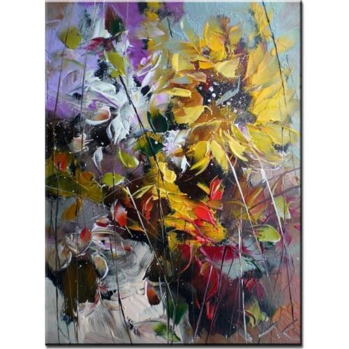 NEW 100% hand-painted canvas oil painting high quality home decor flower pictures DM-1611803