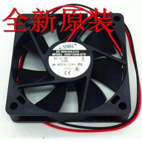 ADDA AD0712HB-D70 DC 12V 0.27A 70x70x15mm 2-Wire Server Cooling Fan