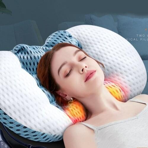 Relaxation Cervical Household Electric Massage Pillow Shoulder Back Inflatable Dual Warm Compress Use Kneading Shiatsu