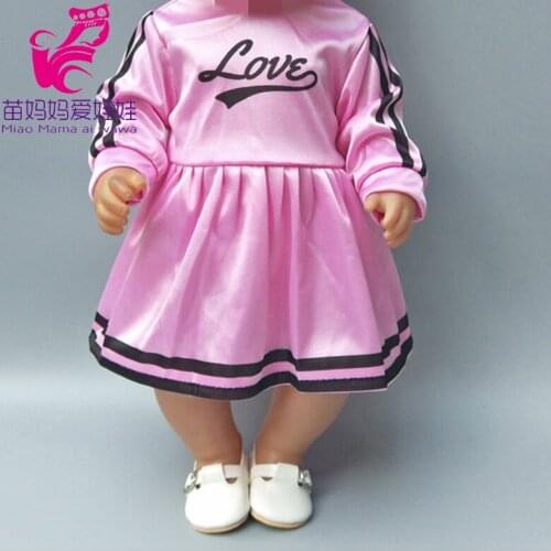 Fits for 43cm baby dolls Cheerleaders pink dress 18 inch girl dolls dress