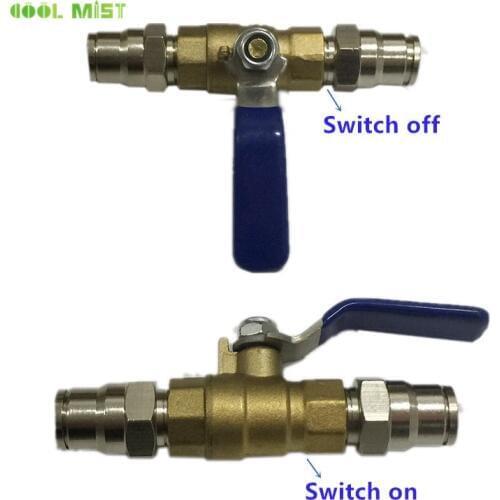 S327 Slip lock tubing valve 3/8 Pipe switch on or witch off for mist system