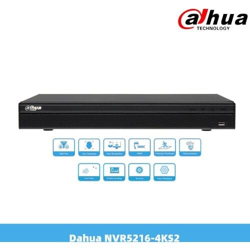 Dahua 16 Channel 4K H.265 No Poe Lite Network Video Recorder for 4MP 8MP IP Camera With 2 SATA Ports NVR5216-4KS2