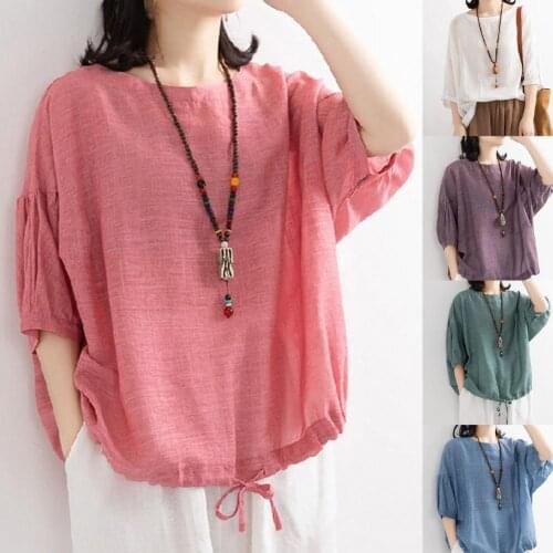 Drawstring Fashion Female Bat Shirt Hem Clothing Fine Workmanship Shirt Loose for Office