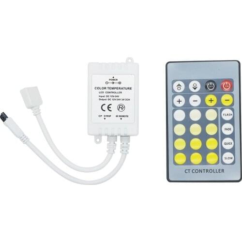 SZYOUMY 24 keys CT Controller 3A*2CH 2 Roads Two Color CW+WW CCT Color Temperature Dimming LED SMD Strip IR Remote 50sets