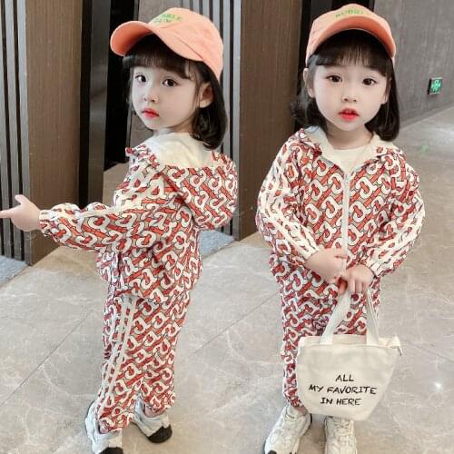 Printed Spring Autumn Children Clothes Baby Girls Sweatshirts + Dress Kids Teenagers Tracksuit Sport Suits Outwear High Quality