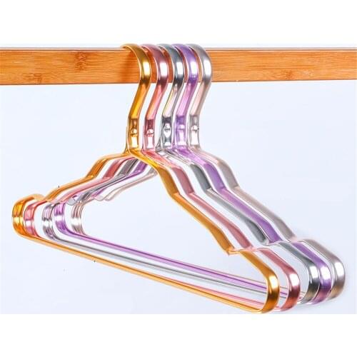 10PCS Clothing Hanger Adult Clothes Hnger Anti-slip Aluminium Alloy Drying Rack Wardrobe Coat Hanger Metal Storage Rack 5PCS