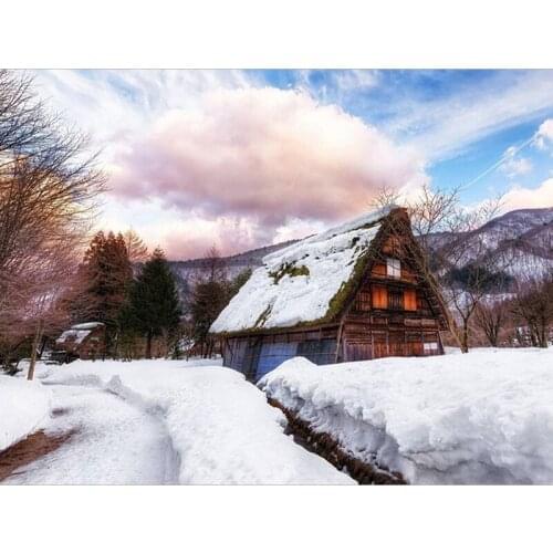 Diamond Embroidery Snow huts Landscape Handmade Diamond Painting Needlework Mosaic Cross Stitch Home Decor