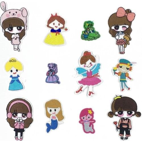 High Quality Cute Snow White Patch Stickers DIY Embroidered Badge Patch Decoration Childrens Jeans Ironing Stickers Accessories