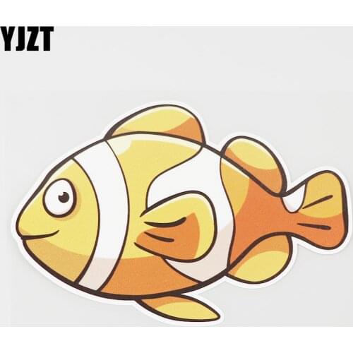 YJZT 14.7CMX9.8CM Superior Quality Fish Car Sticker Cartoon Modeling Pvc Decal 6A-0271