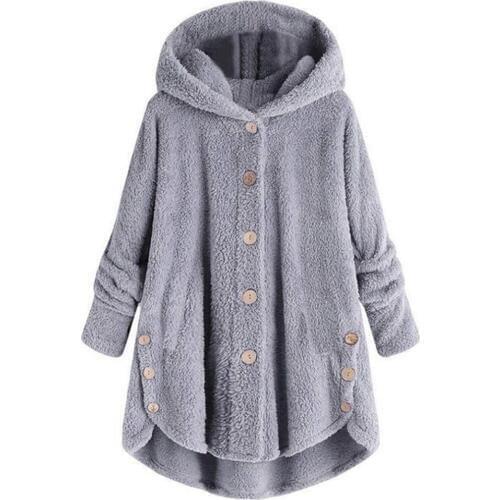 Casual Warm Jacket Oversized 5XL Sherpa Fleece Irregular Thick Coat Casual Loose Single-Breasted Jacket Ladies Street Warm Coat
