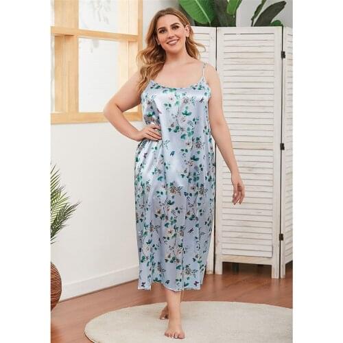 Plus Size 5XL Spaghetti Strap Sleeveless Long Dress Summer Women Floral Print Loose Backless Holiday Beach Sundress Kaftan Gown