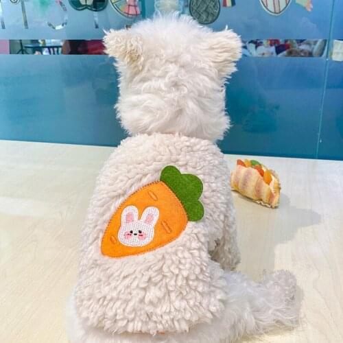 Winter Autumn Small Dog Sweatshirt Coat Super Warm Dog Clothes for Puppy Hoodie Outfit Fleece Pet Long Plush Cat Vest Jacket