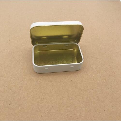 12/24pcs Small Metal Storage Organizer 95*60*20mm White Square Storage Box Case For Coin Candy Key Jewelry Tea Jar Can