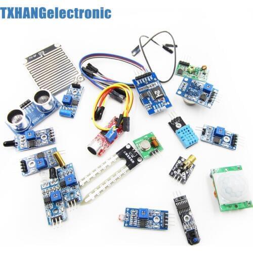 16pcs/lot Raspberry Pi 3 2 Sensor Module Package 16 kinds of Sensor 16 in 1 Sensor Kits for Arduino UNO R3 with Retail Box Case