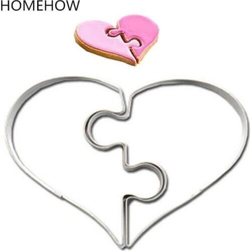 2PCS/Lot Wedding Party Supplies Love Heart Shape Cookie Cutter Combined Design Stainless Steel Metal Cutter Baking Tools