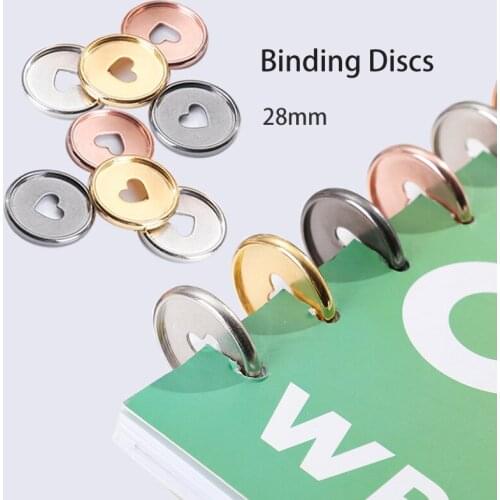 20pcs 28mm Love Electroplated Binding Ring Loose Leaf Disc Notebook Binder DIY Planner Disc Mushroom Hole Binder Office Supplies