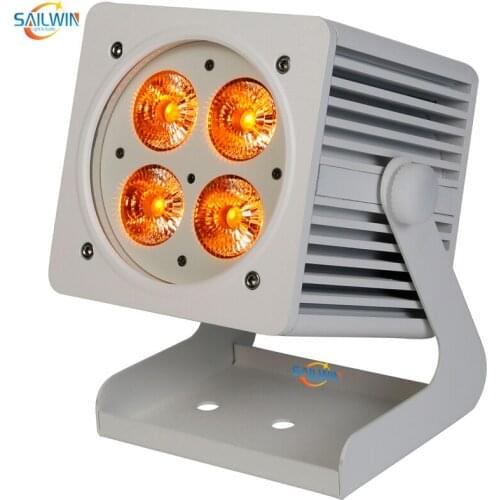 4X18W Whtie Case 6in1 RGBAW+UV IP65 Waterproof Battery Powered APP WIFI Mobile LED Par Light DJ Stage Lighting For Club Party