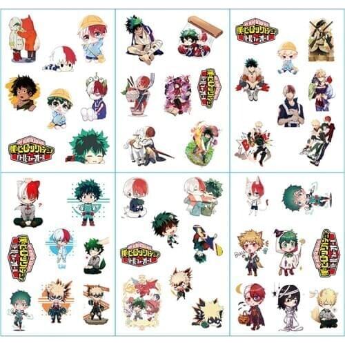 6 Sheets/Set Anime My Hero Academia Decorative Sticker Scrapbooking DIY Craft Stickers Stationery