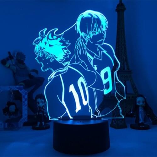 Anime Haikyuu Acrylic Led Night Light Shoyo Hinata Figure for Kids Bedroom Decor Nightlight Manga Cool Gift Child 3D Table Lamp