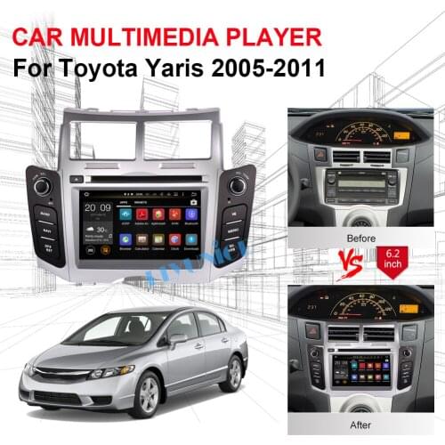 Android 8.0 Car Radio GPS Navigation Multimedia Player For Toyota Yaris 2005 2006 2007 2008 2009 2010 2011 Bluetooth Wifi 3G