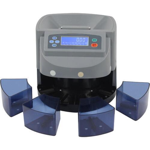 110V/220V electronic Coin Sorter Can Separate The Euro /Dollar Coin Sorter With Clear Sensor With Auto Row Advancement XD-9005
