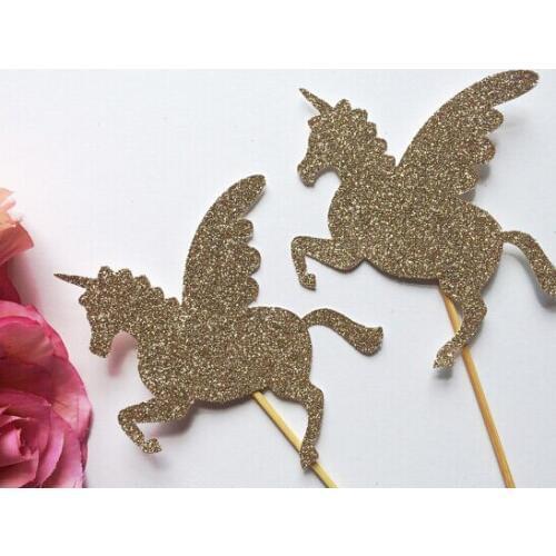 Glitter Unicorn cupcake toppers Food Picks Bachelor Bachelorette Wedding Bridal Engagement Lingerie Party