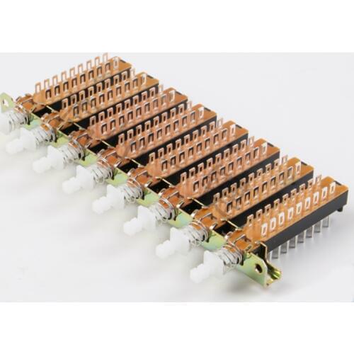 Interlock Push Button Switch Piano Type 18 Pin 8 Row PBS-62H18-8