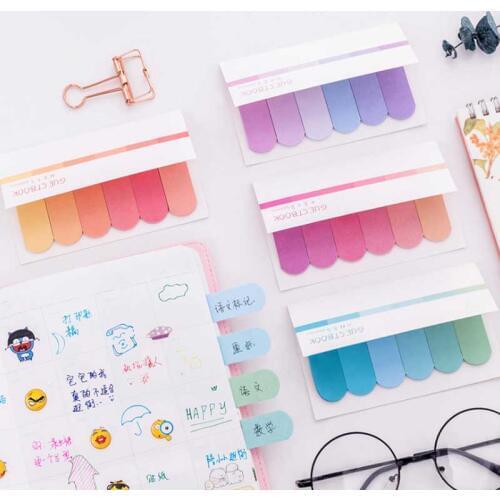 100/120 sheets/pack Gradient Color Memo pad Kawaii Japanese Sticky Notes Cute Colorful Planner Page School Stationery Supplies