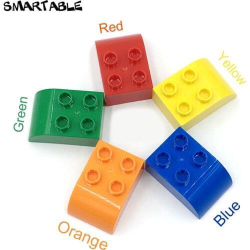 Smartable Big Brick Curved 2x3 Building Blocks Parts Compatible Duplo DIY Toys For Kids Of Low Age Creative 20pcs/Set