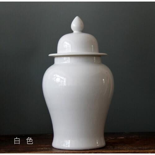 Pure white color Jingdezhen temple jar vase ceramic porcelain ginger jar wedding gift antique pot ceramic glazed high temperatur