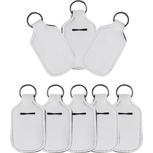 Blank White For Sublimation Neoprene Hand Sanitizer Bottle Holder Lipstick Holder Keychain Bags 30ML Perfume Hand Washing Fluid