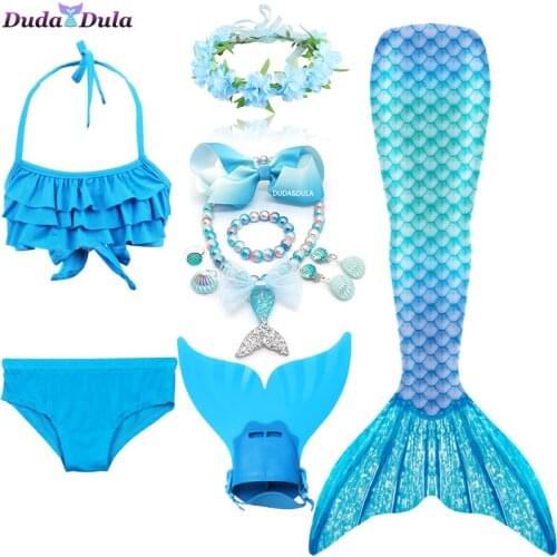 Girl Mermaid Tails Flippers Mermaid Costumes Kids Mermaid Dress Girl Mermaid Party Cosplay Costumes Mermaid Monofin Swimsuit