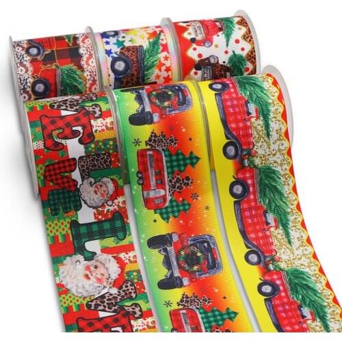 DIY Handmade Materials Printed Christmas Grosgrain Ribbon 5 Yard Per Size 56904