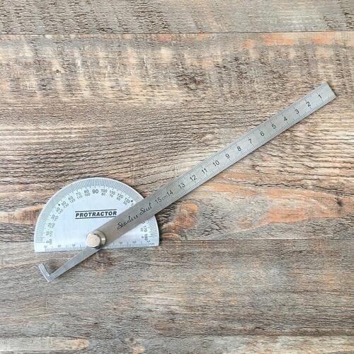 Carpenters Square Angle Gauge Protractor 150MM Stainless Steel