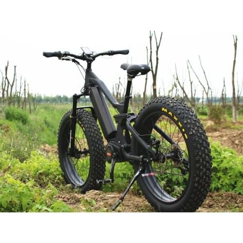48v 1000W Middle Motor Fat Snow Electric Bike For Sales Wholesale Full Carbon Fibr Electric Mountainbike Full Suspension Fatbike